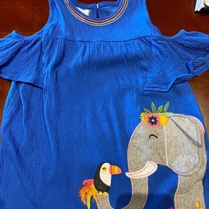 Mud Pie blue elephant tank top